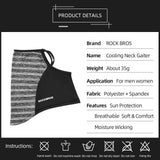 ROCKBROS Cooling Neck Gaiter with Ear Loops Bandana Face Scarf Mask for Men Women