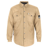Protective Flannel Shirt - Khaki Solid with Pads