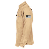 Protective Flannel Shirt - Khaki Solid with Pads