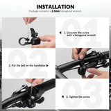 ROCKBROS Copper Alloy Bike Bell Clear Loud 100dB Sound, Sturdy Bell for Handlebars