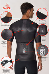 Men's Xenon X1 Black Pro Cycling Jersey
