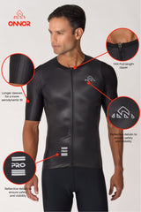 Men's Xenon X1 Black Pro Cycling Jersey