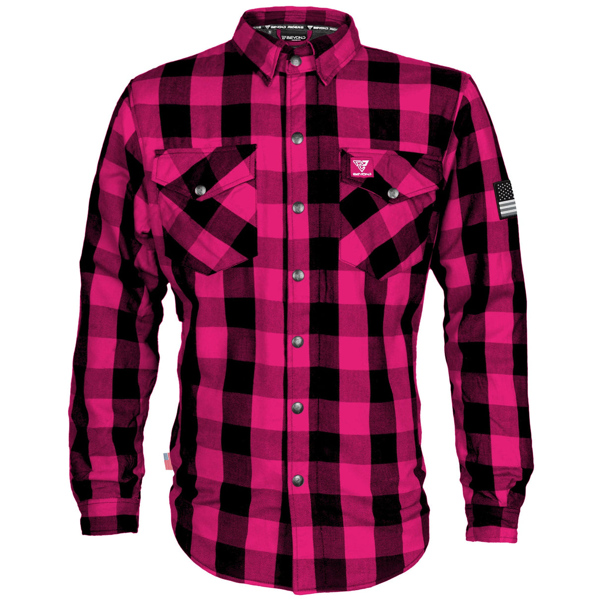 Protective Flannel Shirt - Pink Checkered with Pads