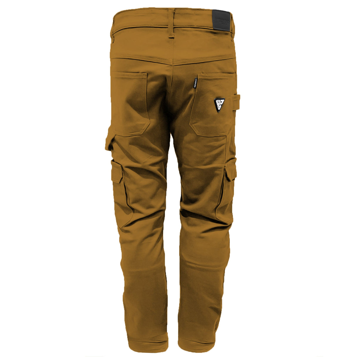 Relaxed Fit Cargo Pants - Light Brown Solid with Pads