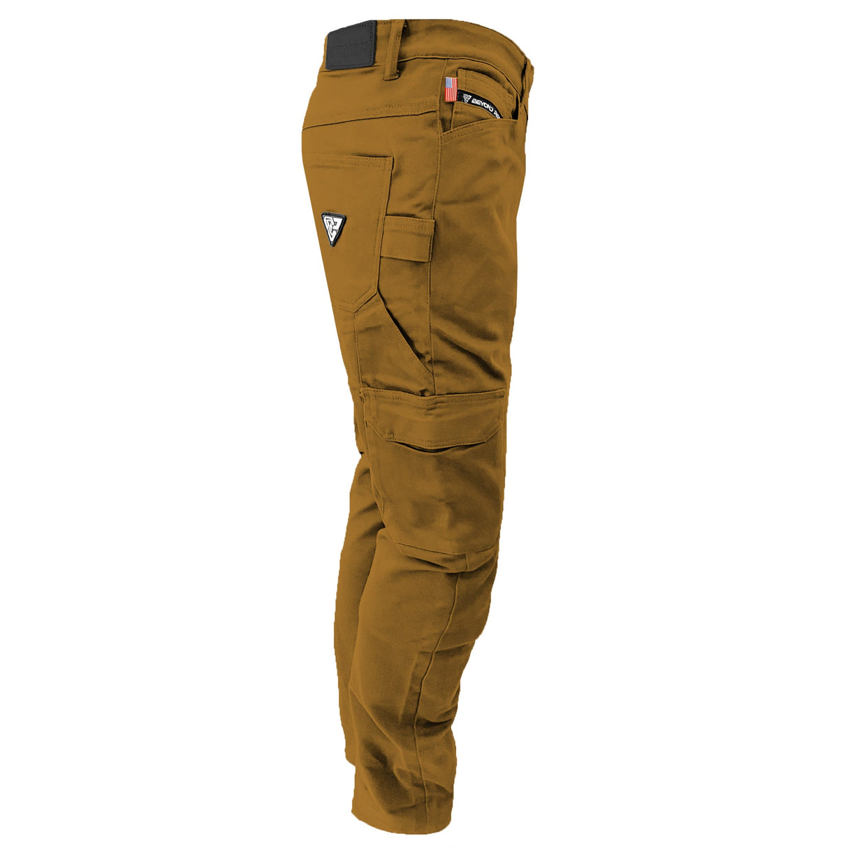 Relaxed Fit Cargo Pants - Light Brown Solid with Pads