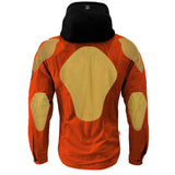 Protective Flannel Hoodie For Men - Orange Solid with Pads