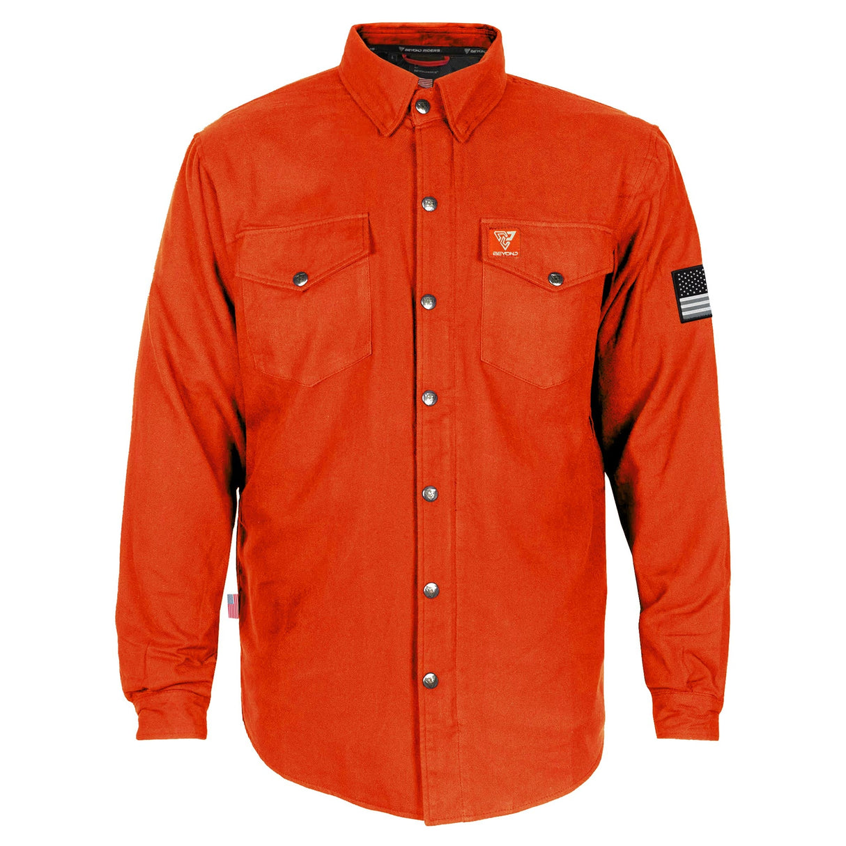 Protective Flannel Shirt - Orange Solid with Pads