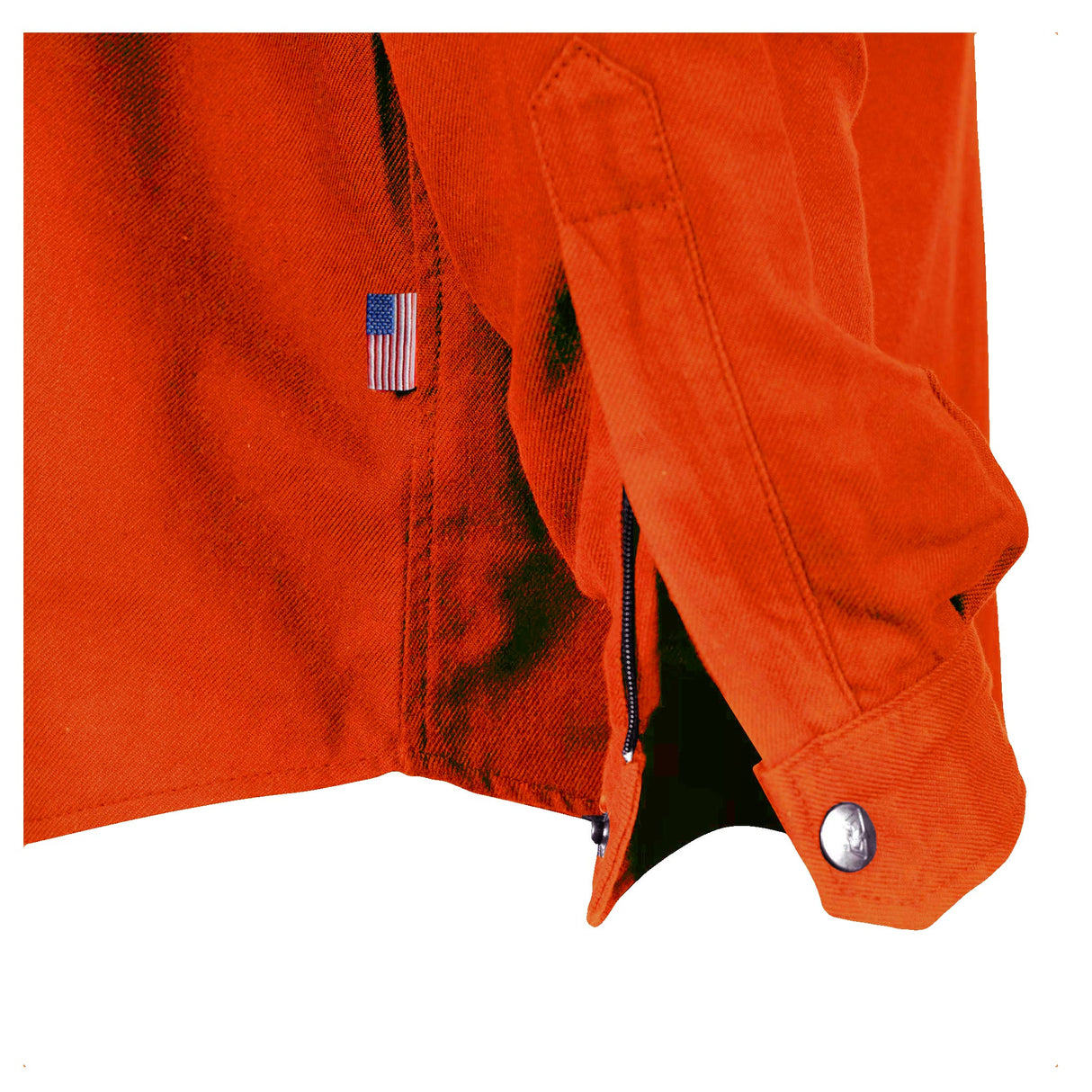 Protective Flannel Shirt - Orange Solid with Pads