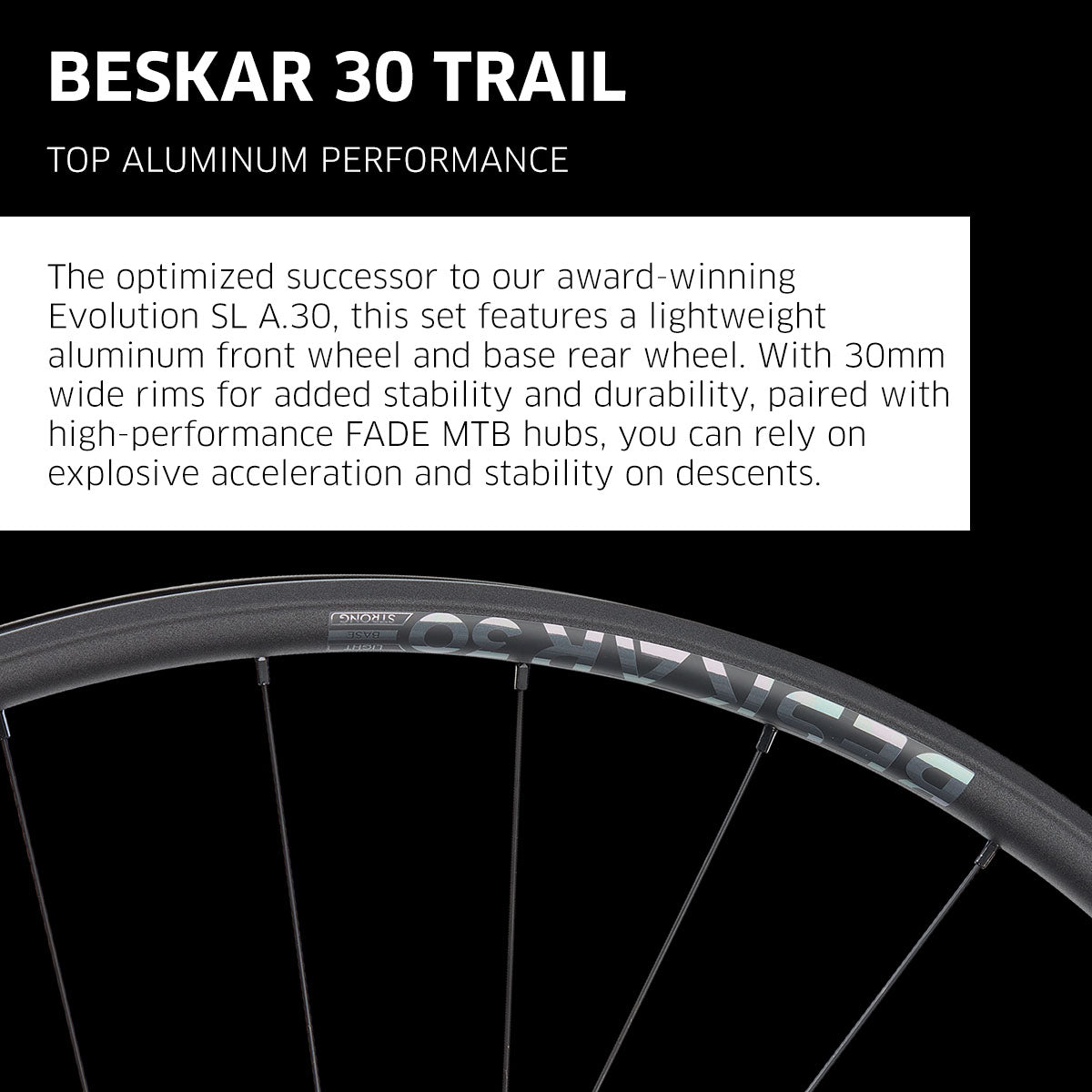 NEWMEN Front Wheel - Beskar 30 base 29" 28h FADE SP 6B 15x110 - Trail