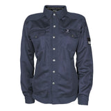 Protective Summer Mesh Shirt for Women - Navy Blue Solid with Pads
