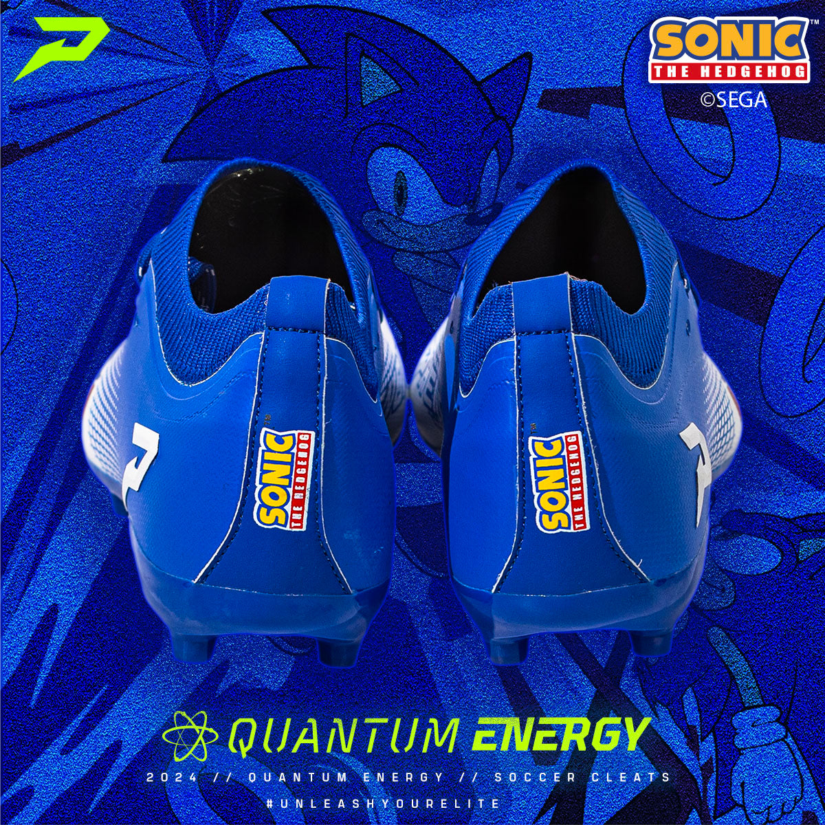 Sonic the Hedgehog Flag Football Cleats - Quantum Energy by Phenom Elite