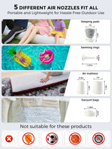 Qunature Mini Electric Pump 1500mAh for Air Bed Mattress,Pool Floats,Swimming Ring,Vacuum Storage Bags