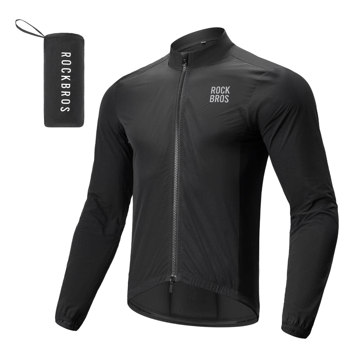 ROCKBROS Long-Seeved Cycling Windbreaker Jacket Foldable