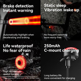 ROCKBROS R0 Smart Brake-Sensing Waterproof Tail Handle Plug Light Auto Sync