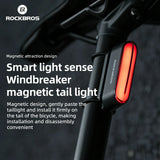 ROCKBROS Magnetic Smart Tail Light with Brake Sensing  IPX6 Waterproof