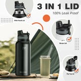 ROCKBROS Stainless Steel Insulated Water Bottle with Straw