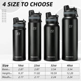 ROCKBROS Stainless Steel Insulated Water Bottle with Straw