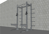 TGrip Commercial Half Rack Complete Kit - 3x3 Steel - Functional Multi-Grip Pull-Up - Bar & Plate Storage - J-Hooks