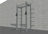 TGrip Commercial Half Rack - 3x3 Steel - Functional Multi-Grip Pull-Up - Bar & Plate Storage - J-Hooks