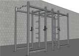 TGrip Commercial Dual Power Rack - 3x3 Steel - Functional Multi-Grip Pull-Up - Plate Storage - J-Hooks