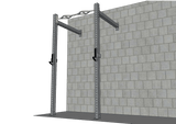 TGrip Commercial 4' Wall Mount Rig - 3x3 Steel - Functional Multi-Grip Pull-Up - Sandwich Style J-Hooks