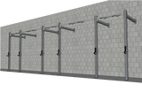 TGrip Commercial 24' Wall Mount Rig - 3x3 Steel - Functional Multi-Grip Pull-Up - Sandwich Style J-Hooks