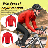 ROCKBROS Men's Long Sleeve Cycling Jersey with full zipper rear pockets perfect fit for outdoor sports