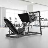 Excel Roller Bearing Leg Press - Muscle D Fitness - Plate Load Leg Press - Weight Storage Pegs - Adjustable Back Pad