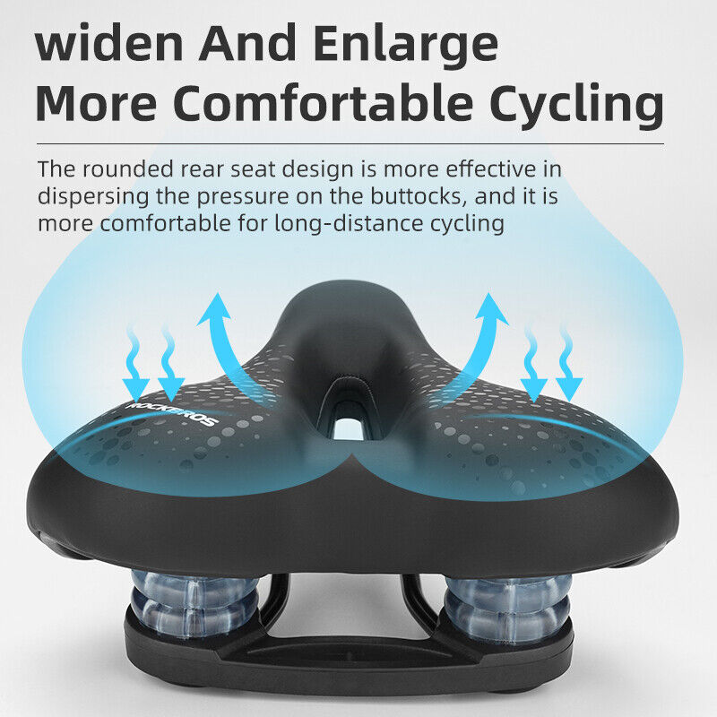 ROCKBROS MTB Road Cycling Seat Saddle with Rear light Shock AbsorptionGel Bike Comfort Cushion