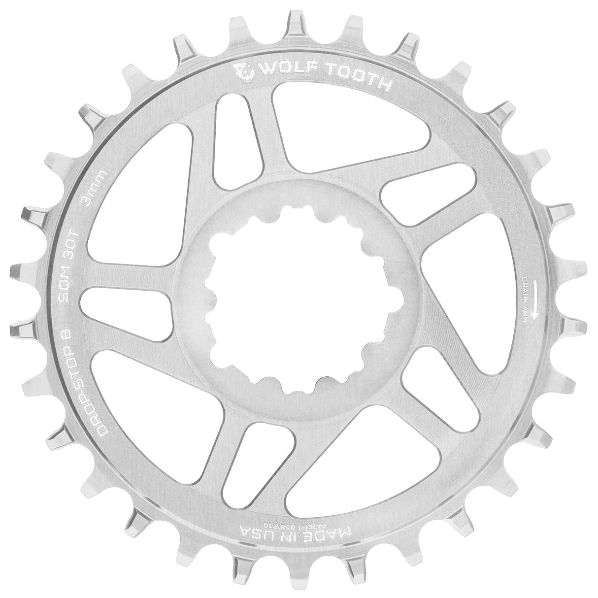 Direct Mount Chainrings for SRAM 3-bolt Cranks - Raw Silver