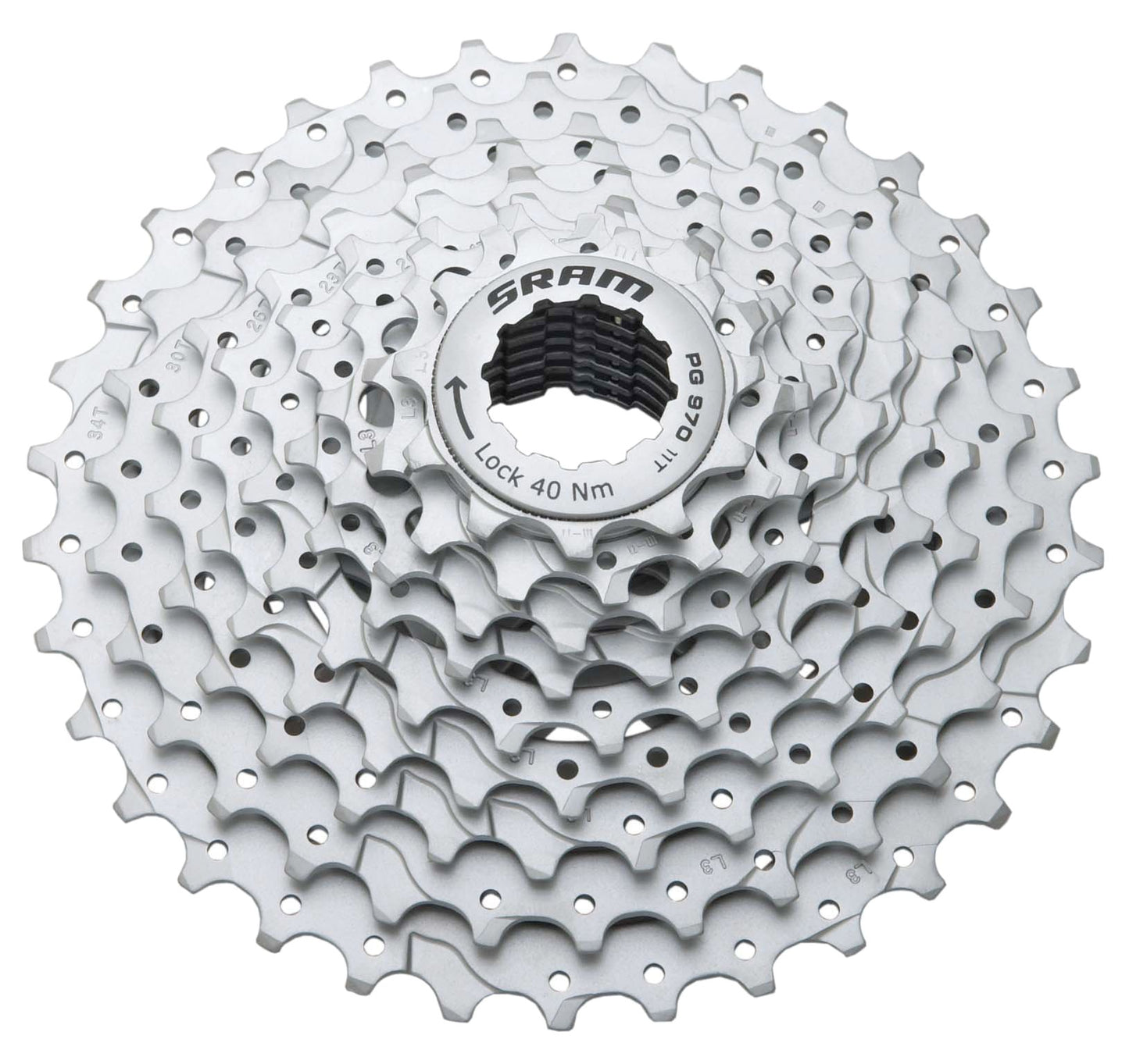 SRAM PG-970 Cassette - 9 Speed 11-34t Silver