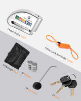 ROCKBROS Disc Brake Lock Motorcycle Alarm Lock Anti-Theft 110db Motorcycle Lock with Reminder Cable Disc Brake vehicle