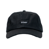 Unstructured Dad Hat -  Black "Bikes"