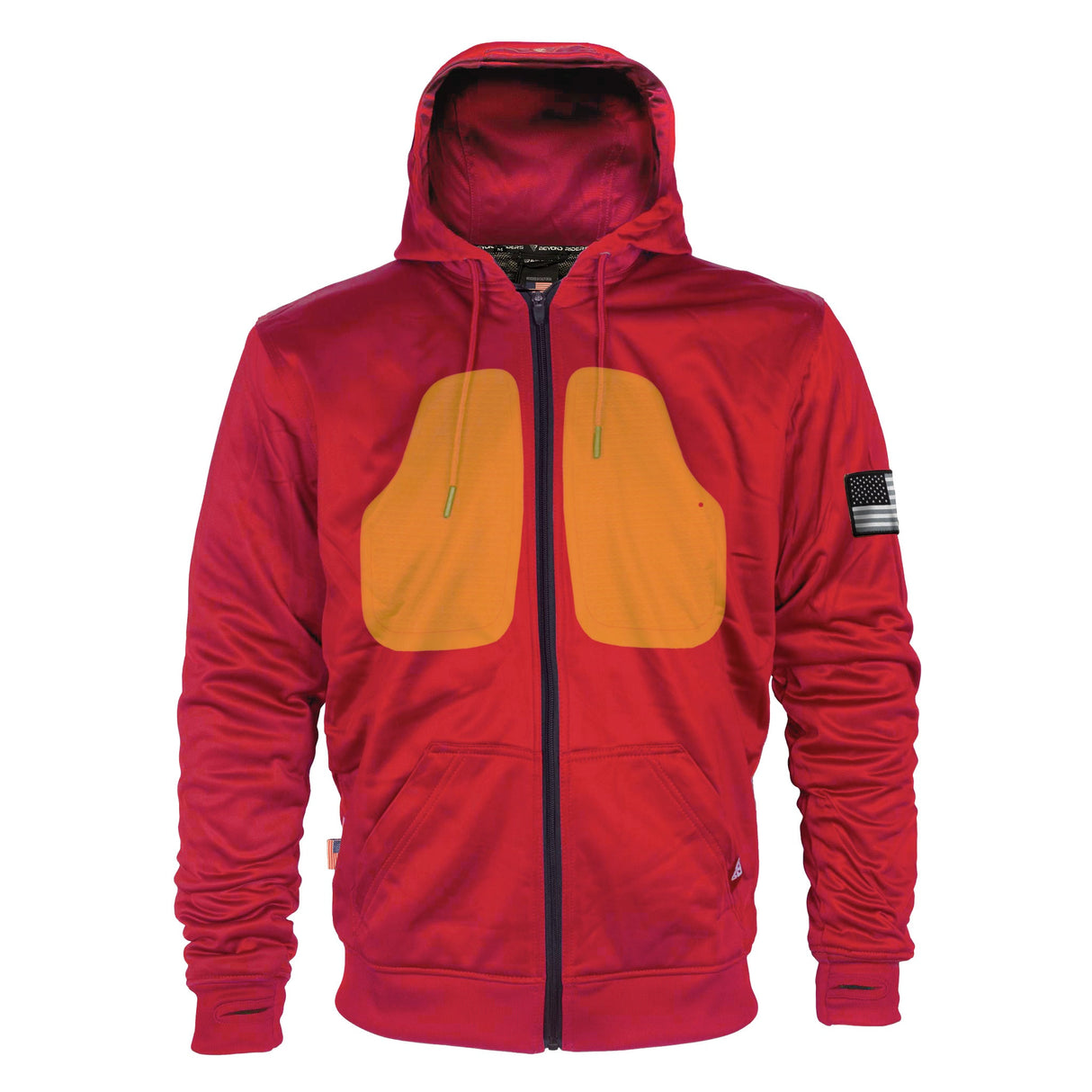 Red Solid Ultra Protective Hoodie with Pads