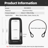 ROCKBROS Bike U Lock, Heavy Duty Anti Theft Bike U Lock with Cable Silicone Cover