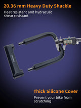 ROCKBROS Bike Lock Set Heavy Duty Bike U Lock with 4 Ft Security Steel Cable
