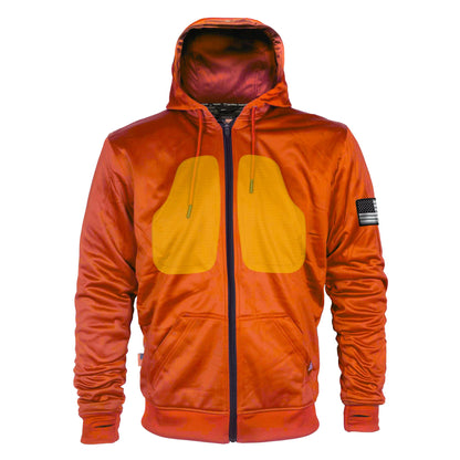 Orange Solid Ultra Protective Hoodie with Pads