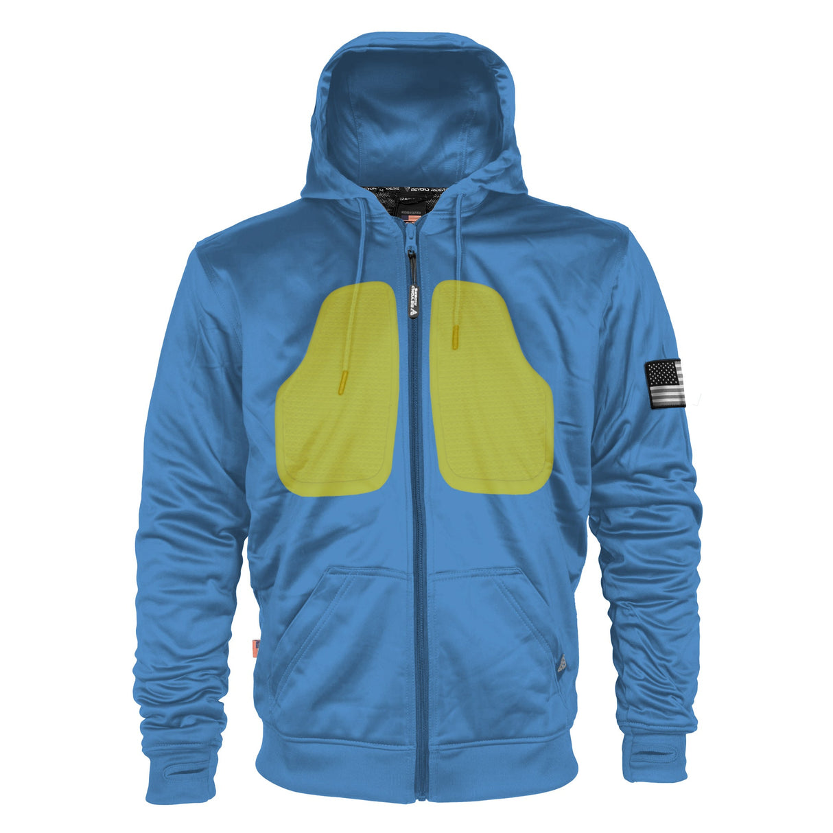 Sky Blue Solid Ultra Protective Hoodie with Pads