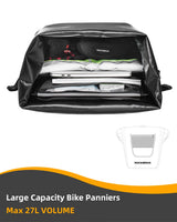 ROCKBROS 27L Waterproof Bike Pannier Bag Grocery Touring Cycling Large Capacity Rear Rack Bag