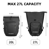 ROCKBROS 27L Waterproof Bike Pannier Bag Grocery Touring Cycling Large Capacity Rear Rack Bag