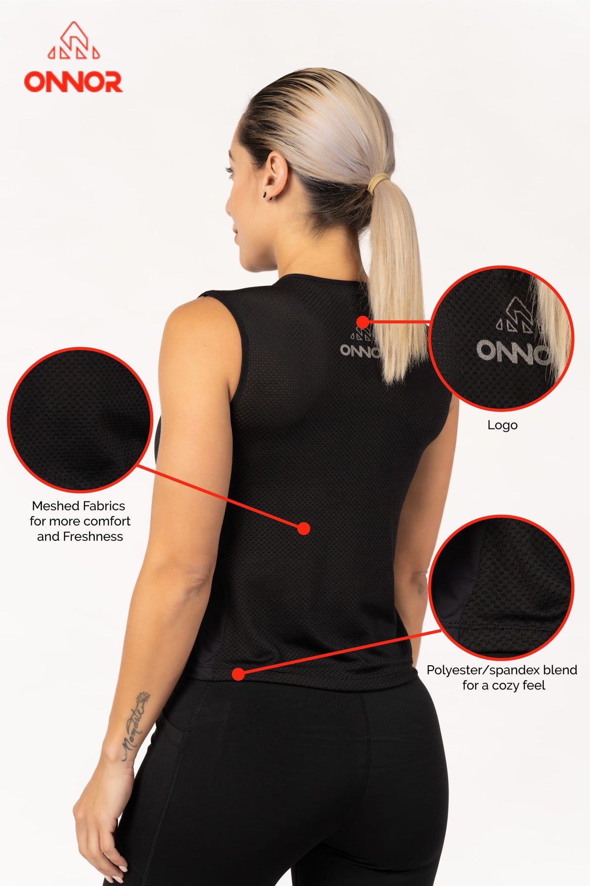 Women's Black Pro Running Base Layer
