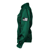 Protective Summer Mesh Shirt for Women - Dark Green Solid with Pads