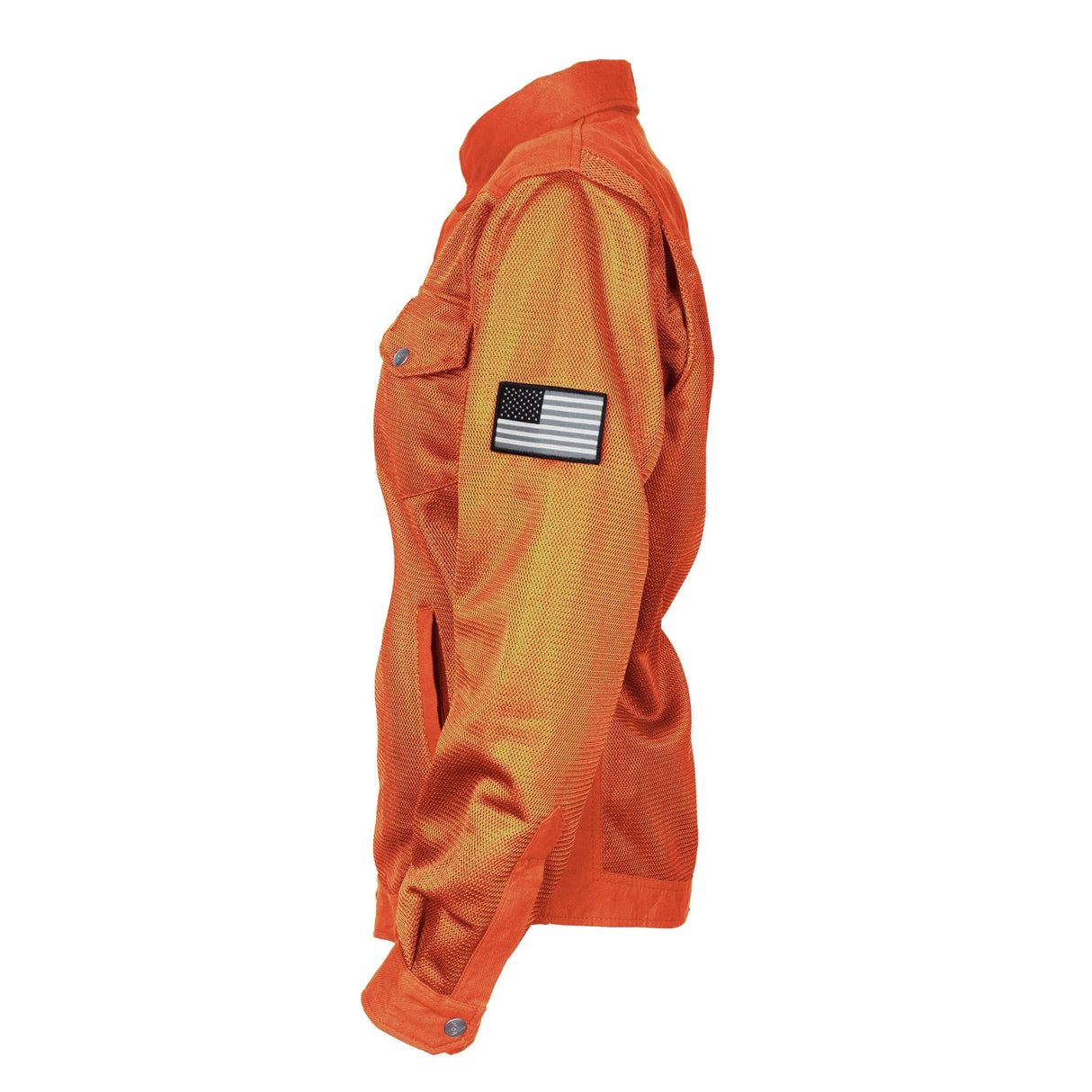 Protective Summer Mesh Shirt for Women - Orange Solid with Pads