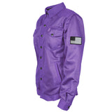 Protective Summer Mesh Shirt for Women - Purple Solid with Pads