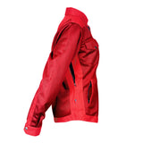 Protective Summer Mesh Shirt for Women - Red Solid with Pads