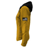 Protective Flannel Hoodie For Women - Yellow Solid with Pads