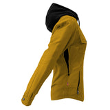 Protective Flannel Hoodie For Women - Yellow Solid with Pads