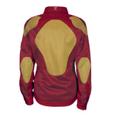 Protective Summer Mesh Shirt for Women - Red Maroon Solid with Pads