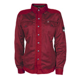 Protective Summer Mesh Shirt for Women - Red Maroon Solid with Pads