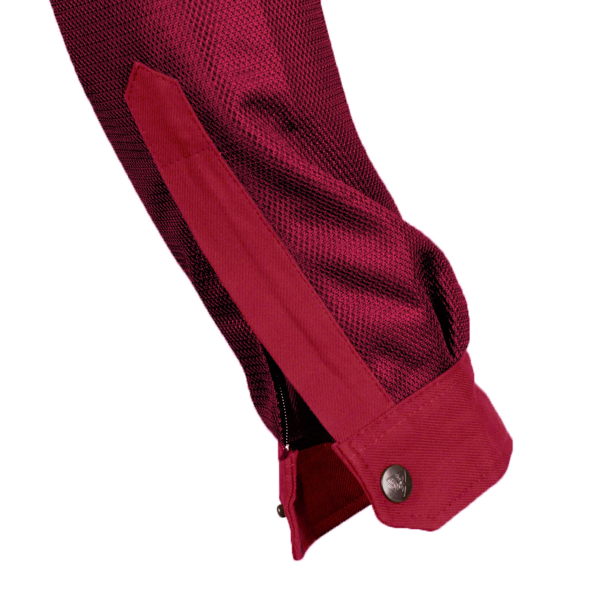 Protective Summer Mesh Shirt for Women - Red Maroon Solid with Pads